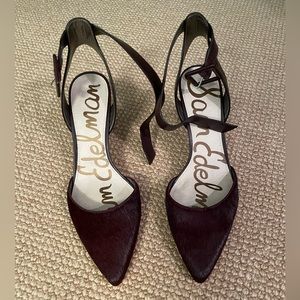 Sam Edelman Okala Pump (burgundy, calf hair)